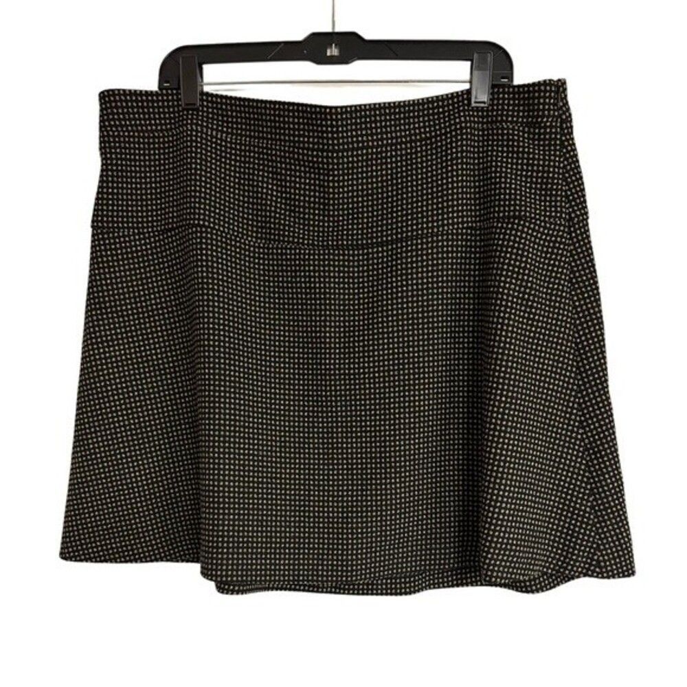 Loft Black Check Skater Skirt Size XL